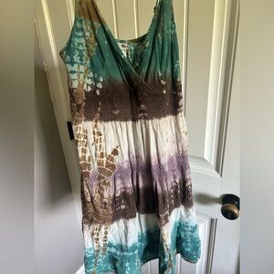 Western Brown and Blue Tank Dress size LG